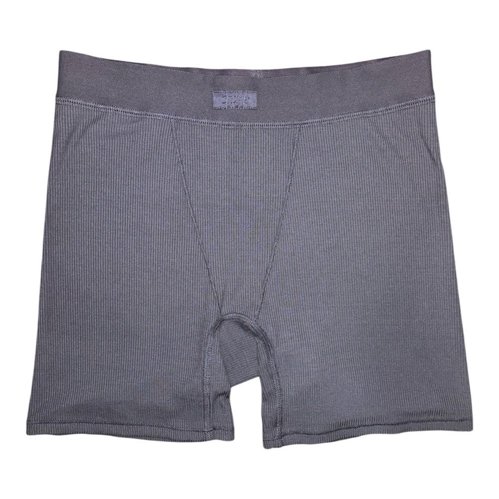 SKIMS Cotton Rib Boxer in Soot | Small
